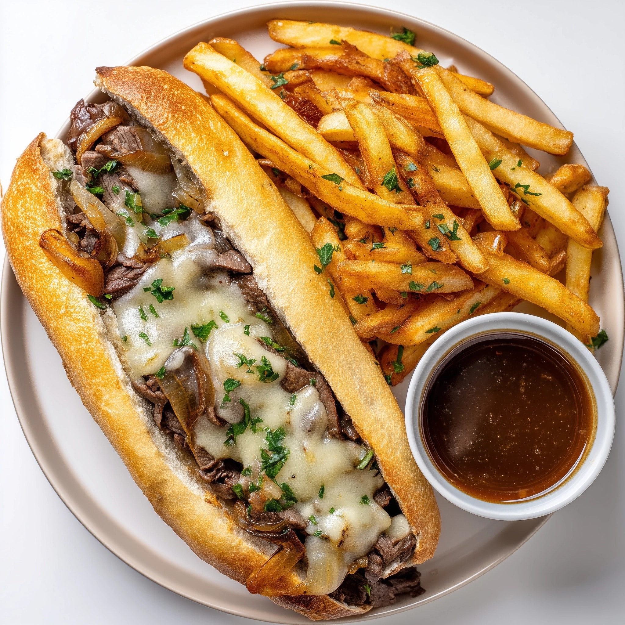 Chimichurri-Style Steak Sarnies with Cheat’s Spicy Fries Recipe - Recipe Image