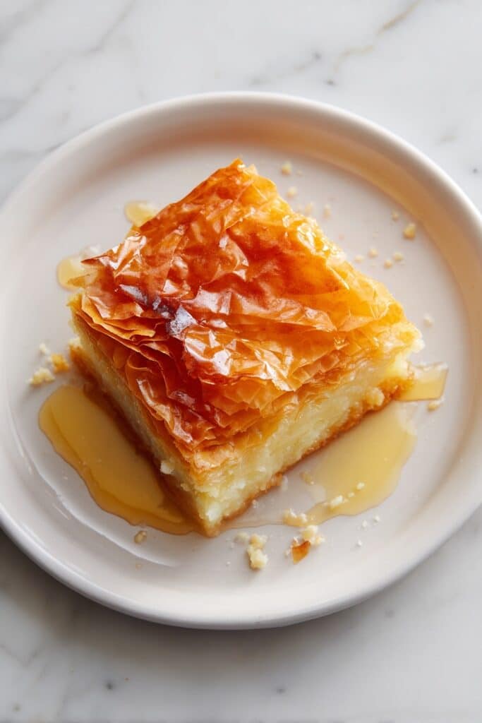 Crinkle Phyllo Milk Pie with Saffron and Pistachios Recipe