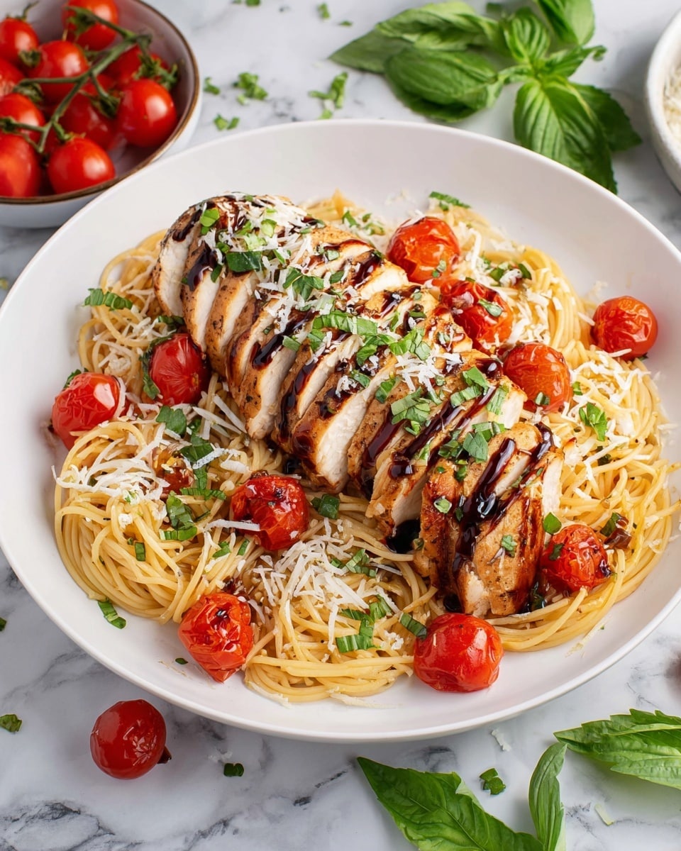 Bruschetta Chicken Pasta Recipe - Recipe Image