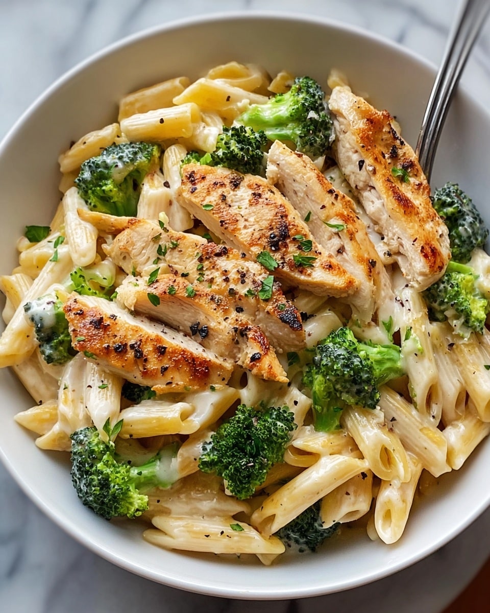 Chicken Broccoli Pasta with Tomato Cream Sauce Recipe - Recipe Image