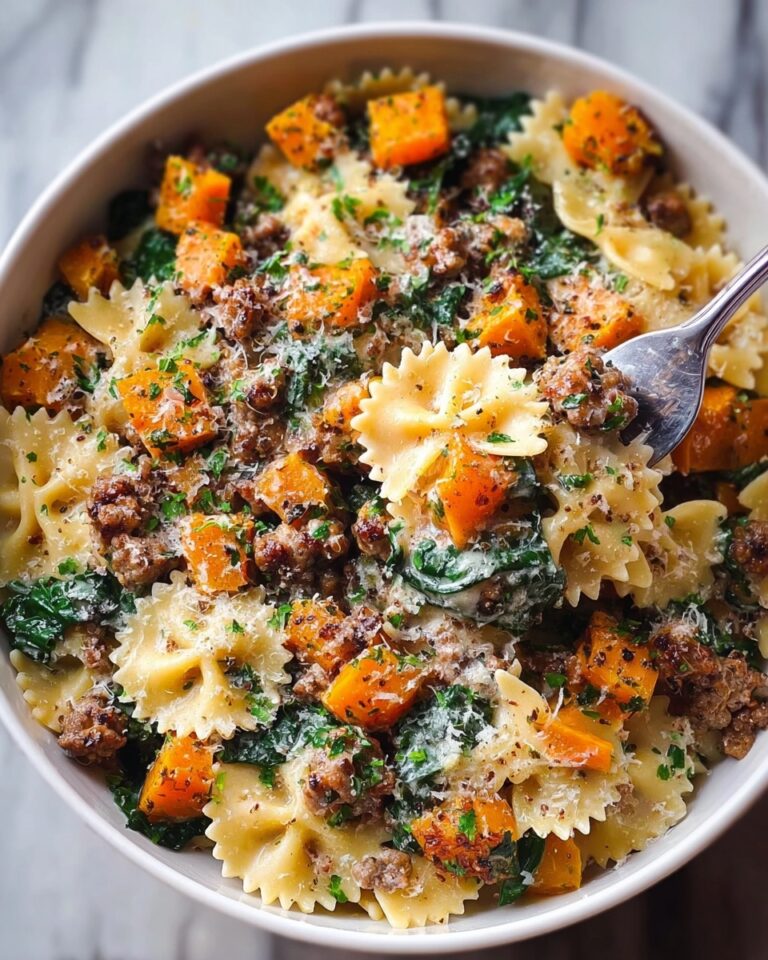 Butternut Squash Pasta with Sausage and Spinach Recipe