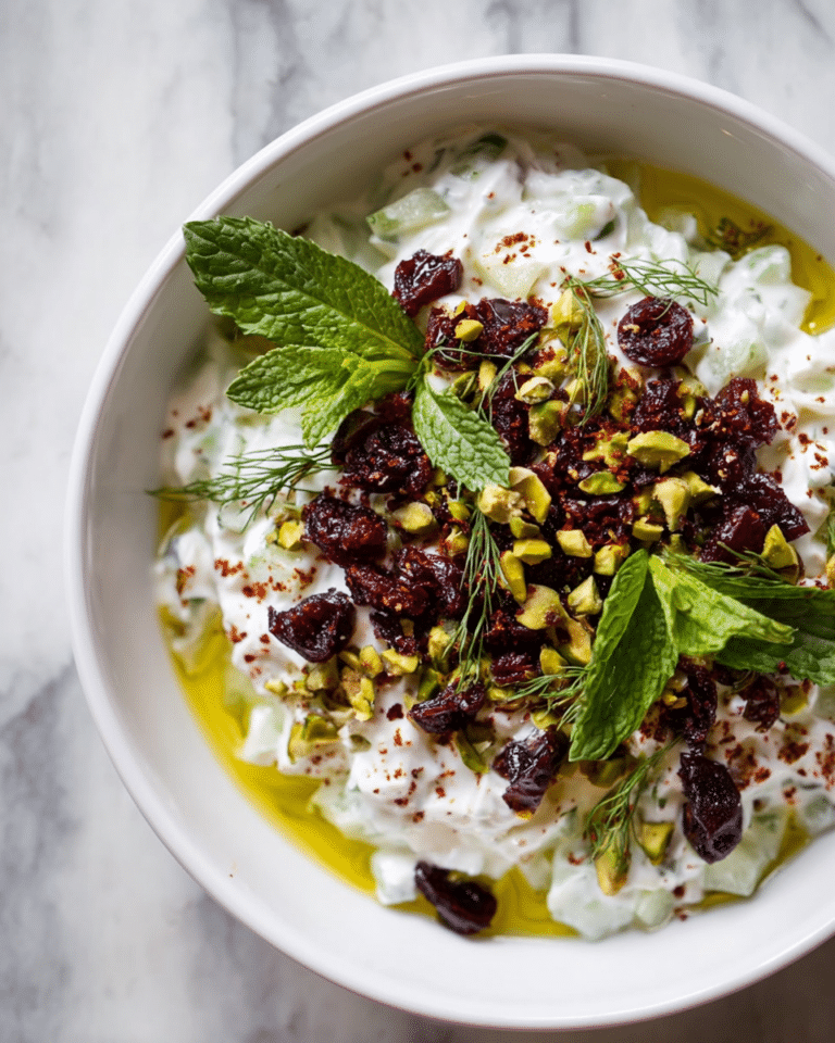 Cucumber Yogurt Salad With Dill, Sour Cherries and Rose Petals Recipe