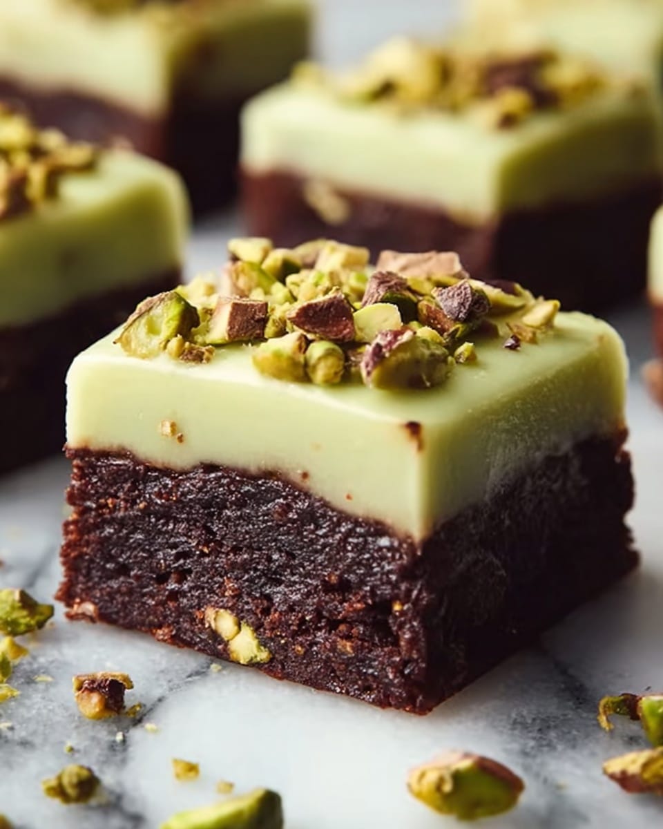 Pistachio Brownies with Pistachio Ganache Recipe - Recipe Image