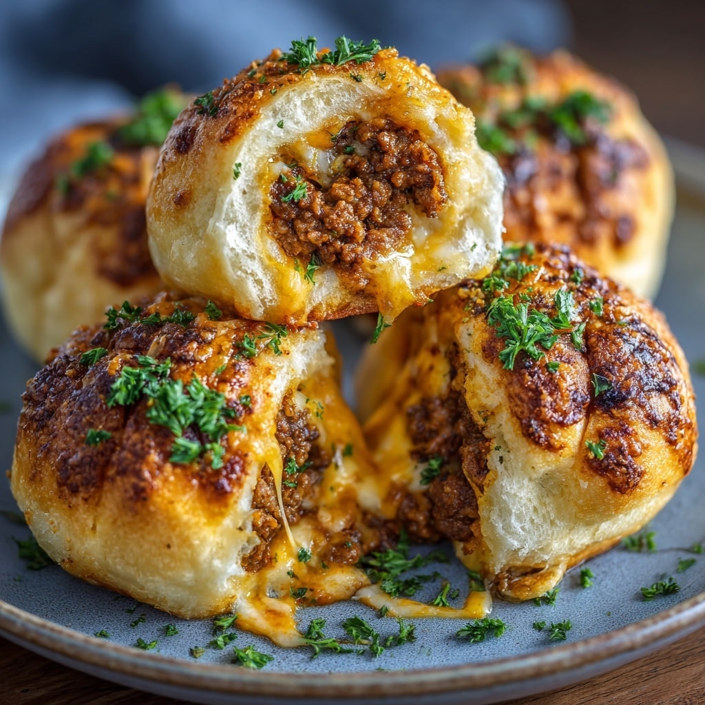 Irresistibly Cheesy Garlic Parmesan Cheeseburger Bombs Recipe - Recipe Image