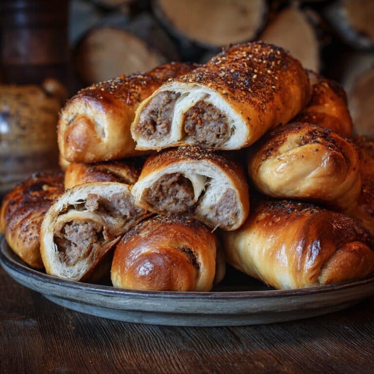 Sticky Sage & Onion Sausage Roll Wreath with Baked Camembert Recipe