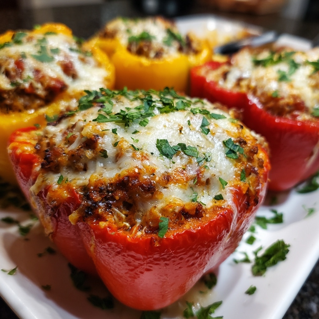 Cheesy Chicken Stuffed Bell Peppers Recipe - Recipe Image