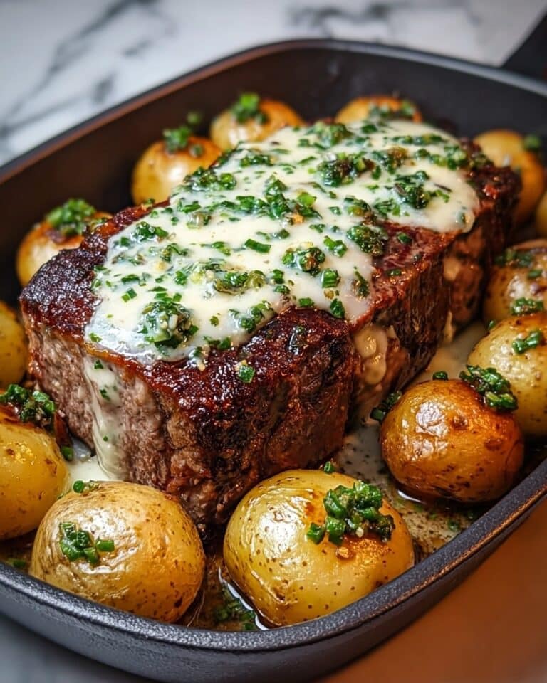 Creamy Garlic Butter Steak with Roasted Baby Potatoes Recipe