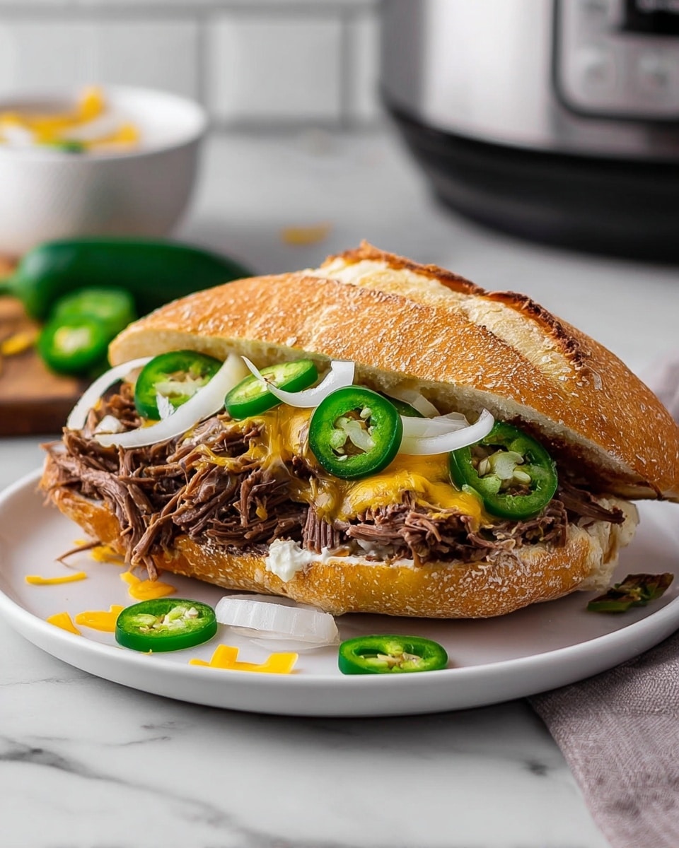 Slow Cooker Jalapeno Beef Sandwiches Recipe - Recipe Image