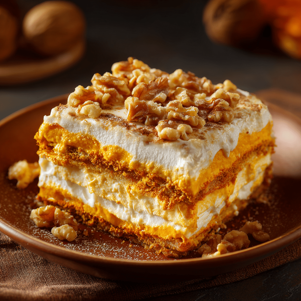 Layered Sweet Potato, Butternut Squash, and Carrot Lasagna with Feta, Walnuts, and Cranberry Balsamic Glaze Recipe - Recipe Image