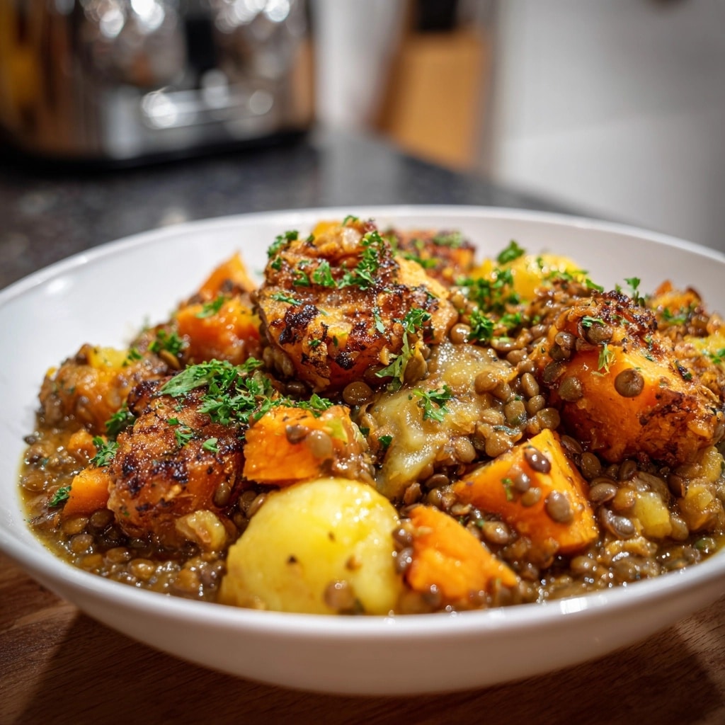 Hearty Lentil Stew with Creamy Mashed Potatoes Recipe - Recipe Image