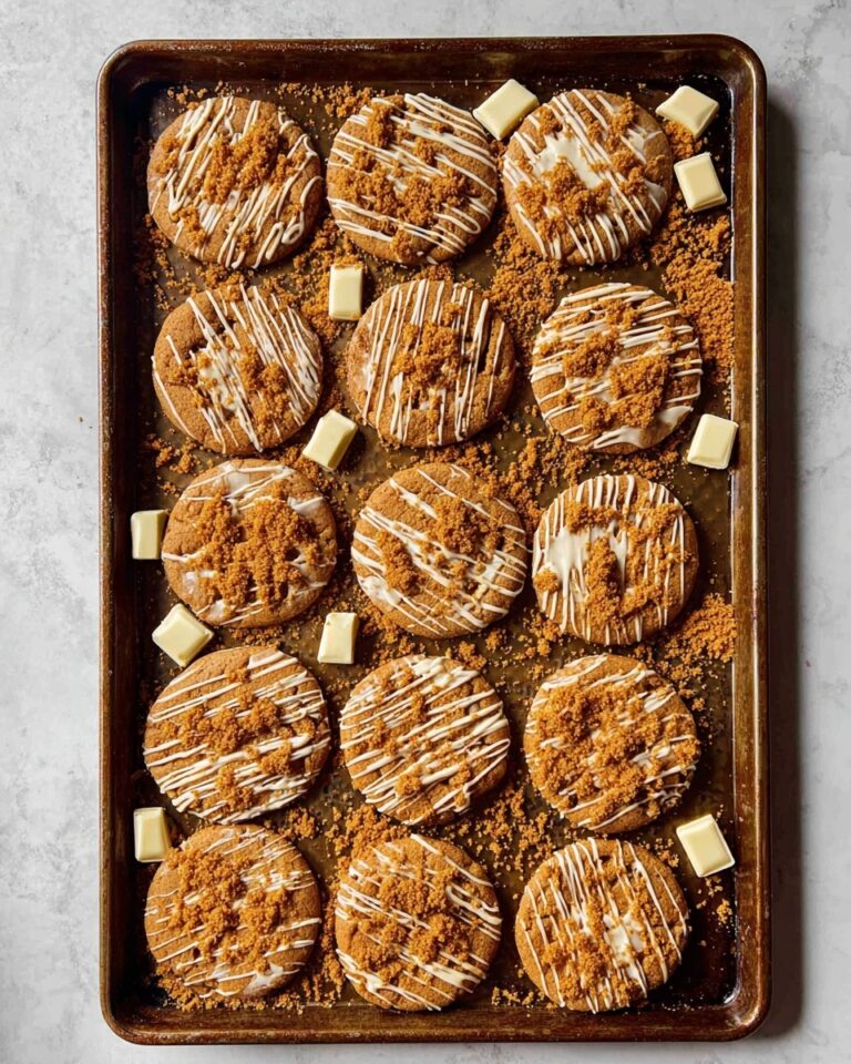 Decadent Biscoff Cookies with White Chocolate Drizzle Recipe