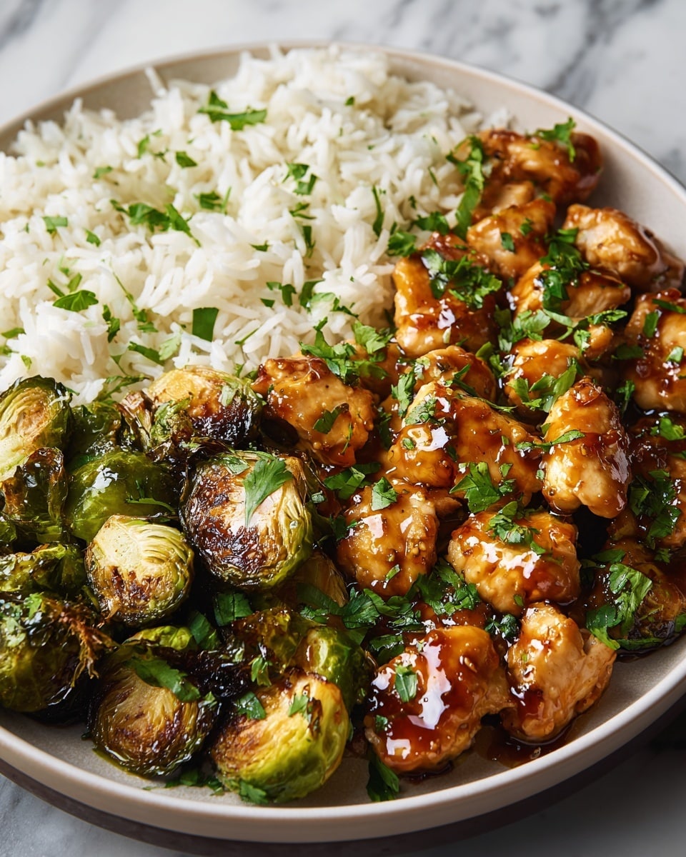 Air Fryer Sweet Chili Chicken and Brussels Sprouts Recipe - Recipe Image