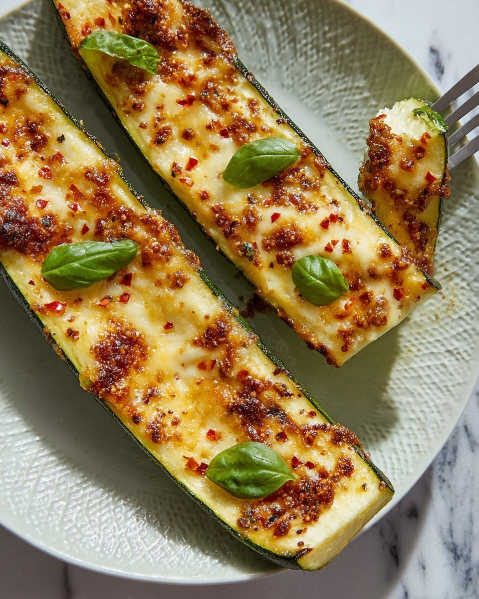 Cheesy Garlic Zucchini Steaks Recipe - Recipe Image