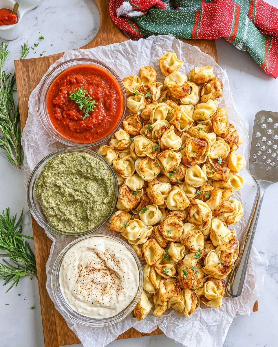 Toasted Tortellini with Dipping Sauces Recipe - Recipe Image