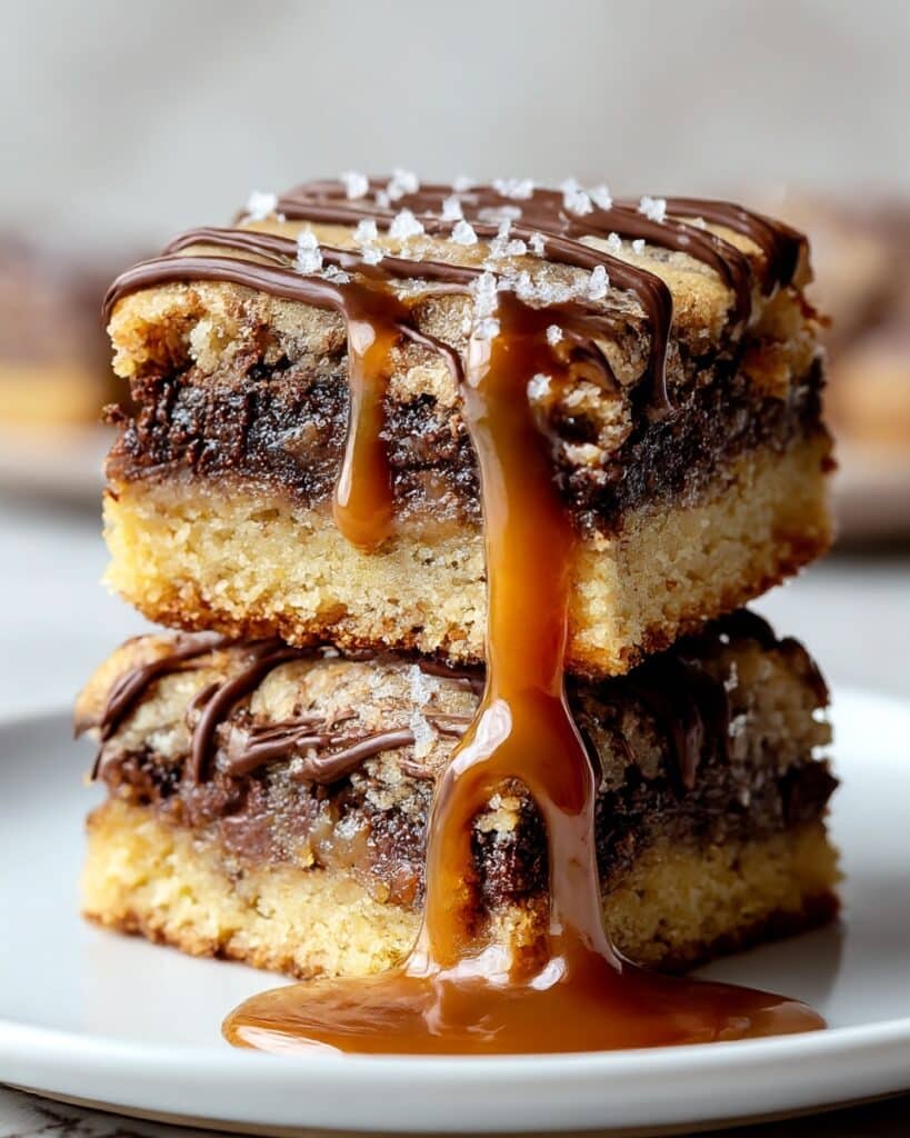 Gooey Salted Caramel Chocolate Chip Cookie Bars Recipe