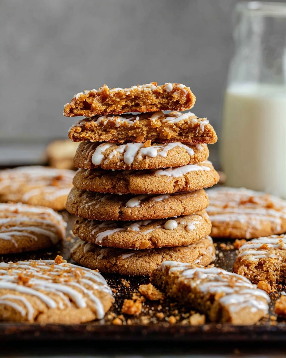 Decadent Biscoff Cookies with White Chocolate Drizzle Recipe - Recipe Image