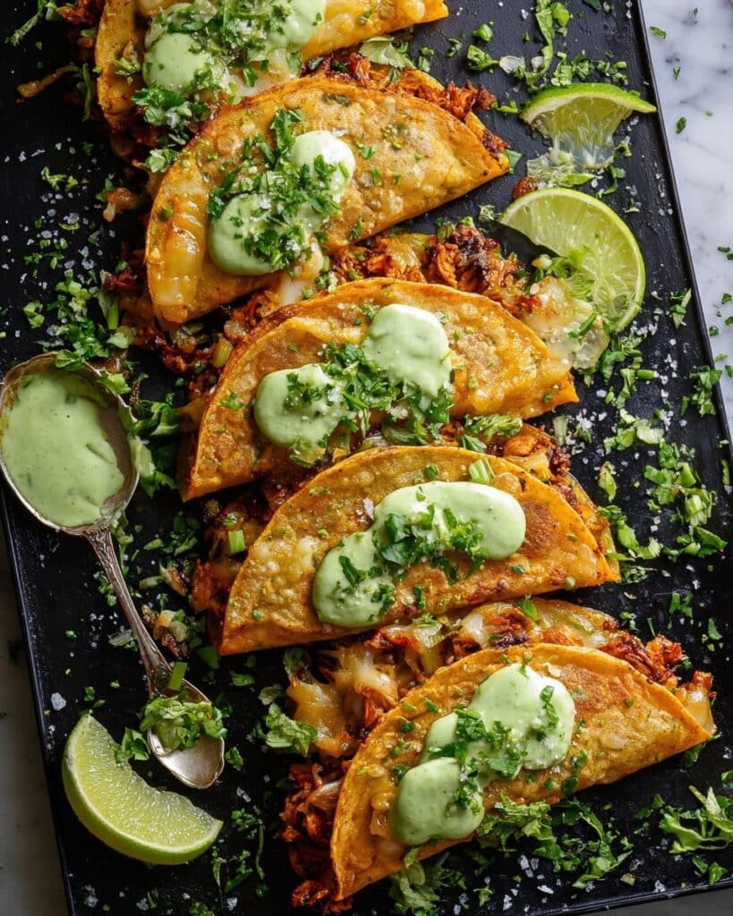 Crispy Poblano Chicken Tacos with Avocado-Jalapeño Salsa Recipe