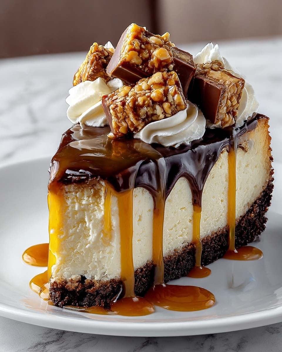 Easy Snickers Cheesecake Recipe - Recipe Image