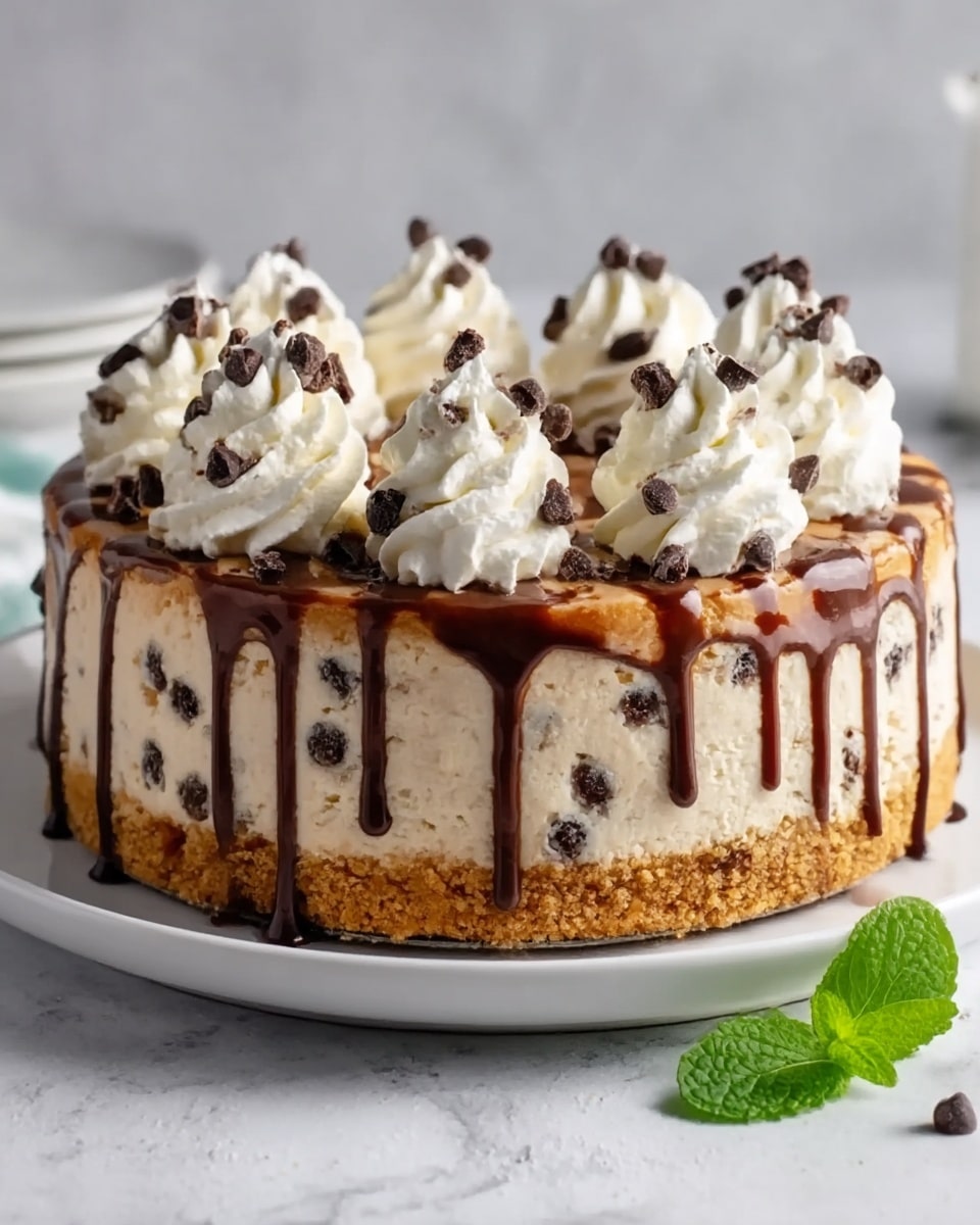 Decadent No Bake Cookie Dough Cheesecake Recipe - Recipe Image