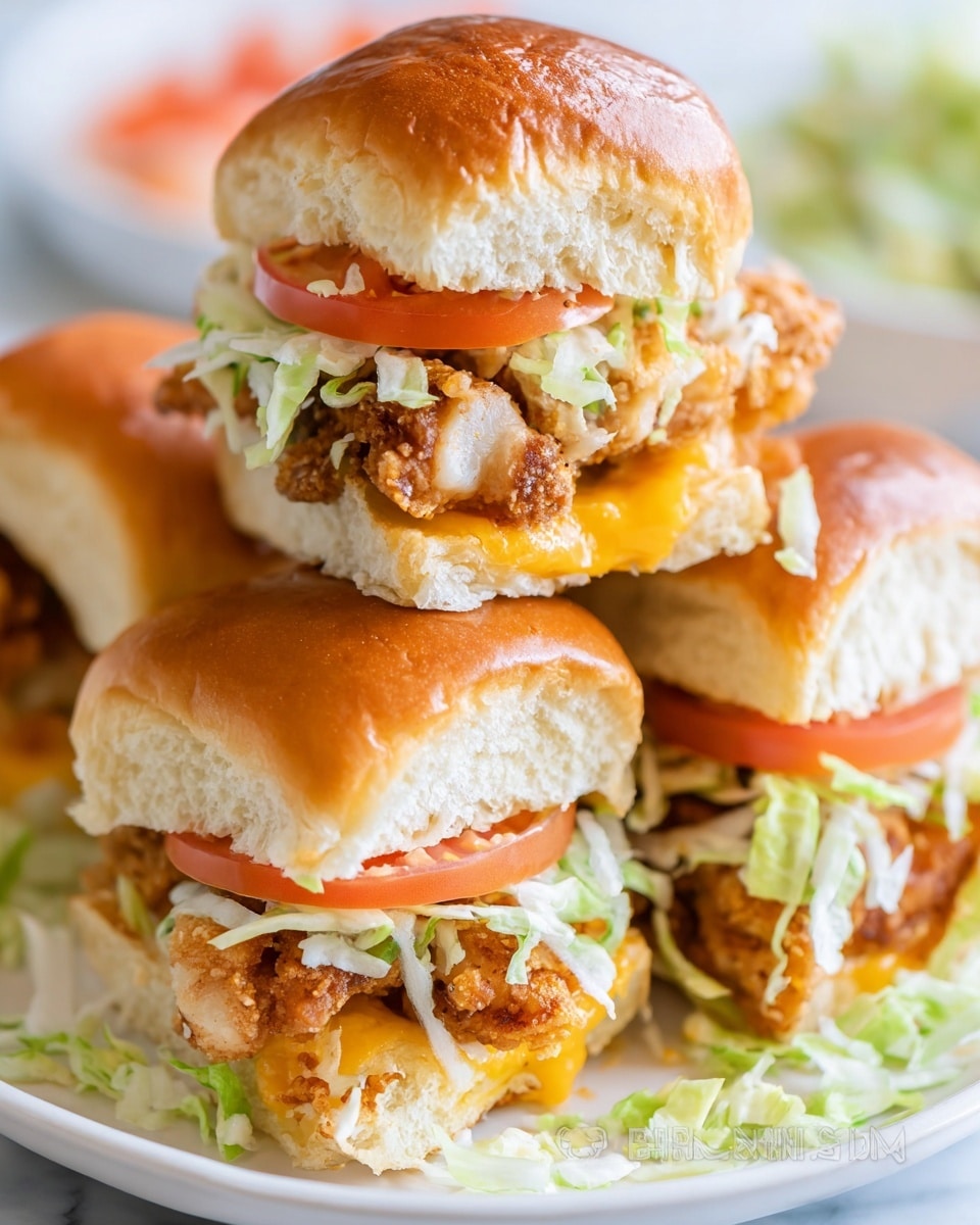Chicken Tender Sliders with Honey Mustard Glaze and Fresh Veggies Recipe - Recipe Image