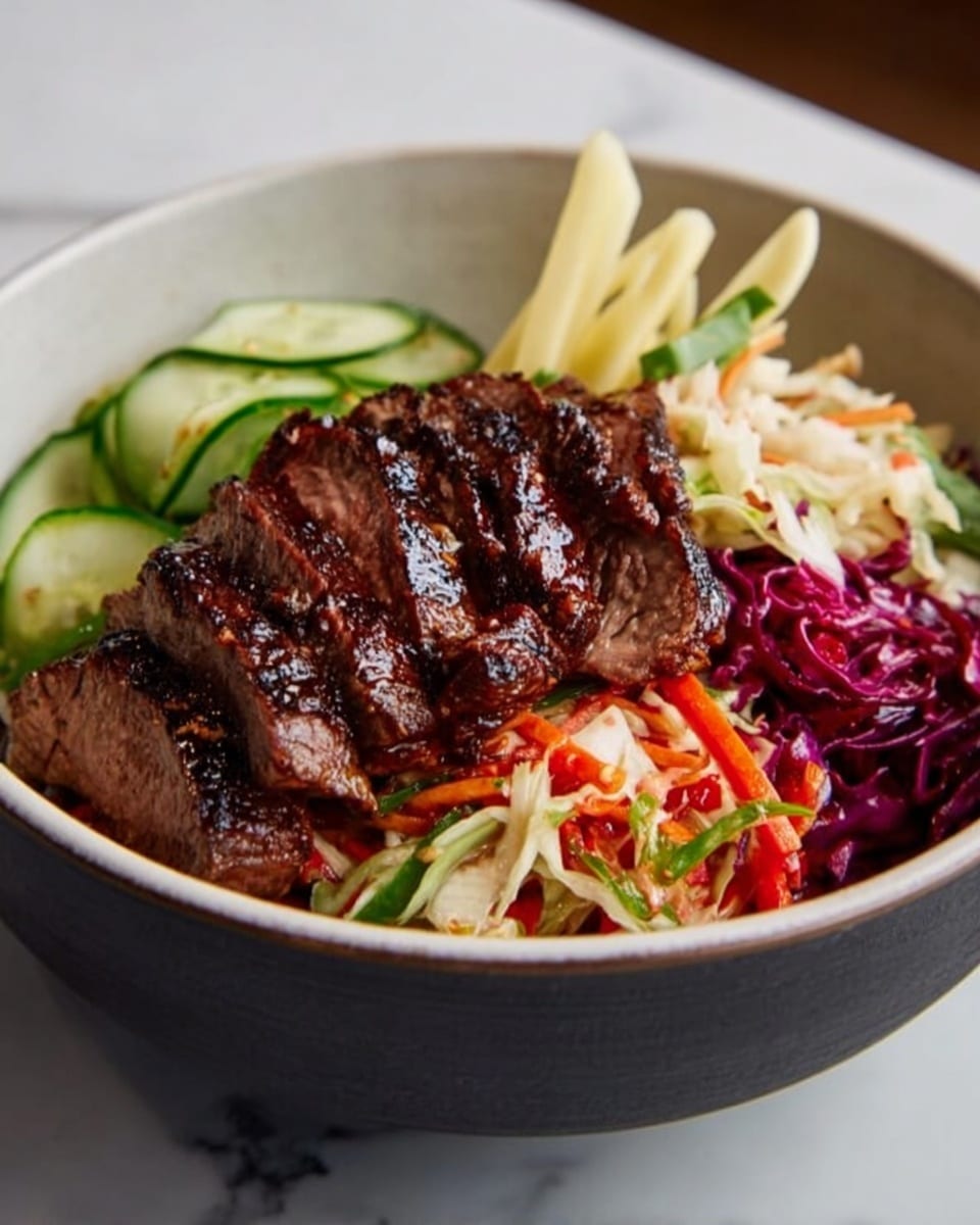 Easy Smoky Steak Bowl with Veggies and Rice Recipe - Recipe Image