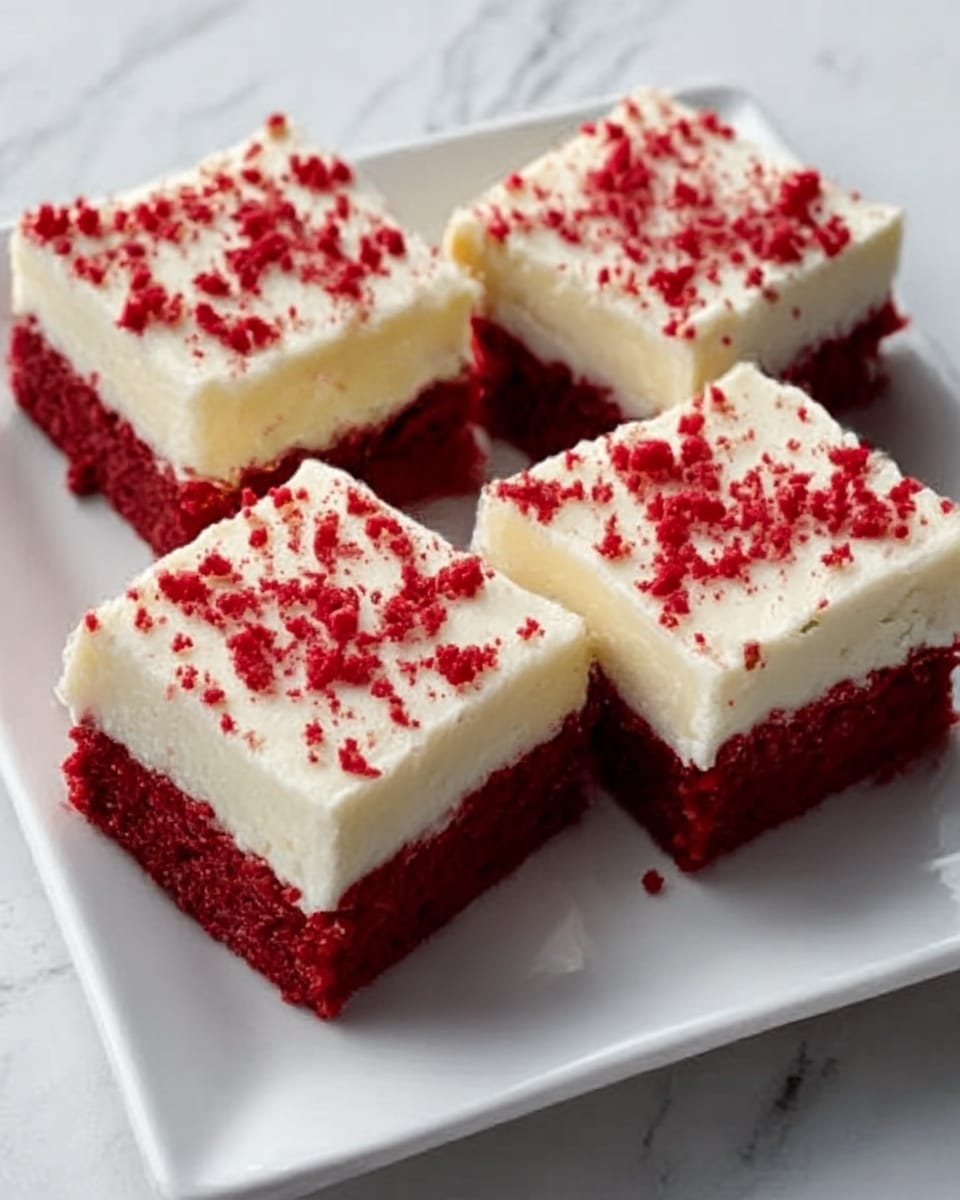 Red Velvet Cookie Bars Recipe - Recipe Image