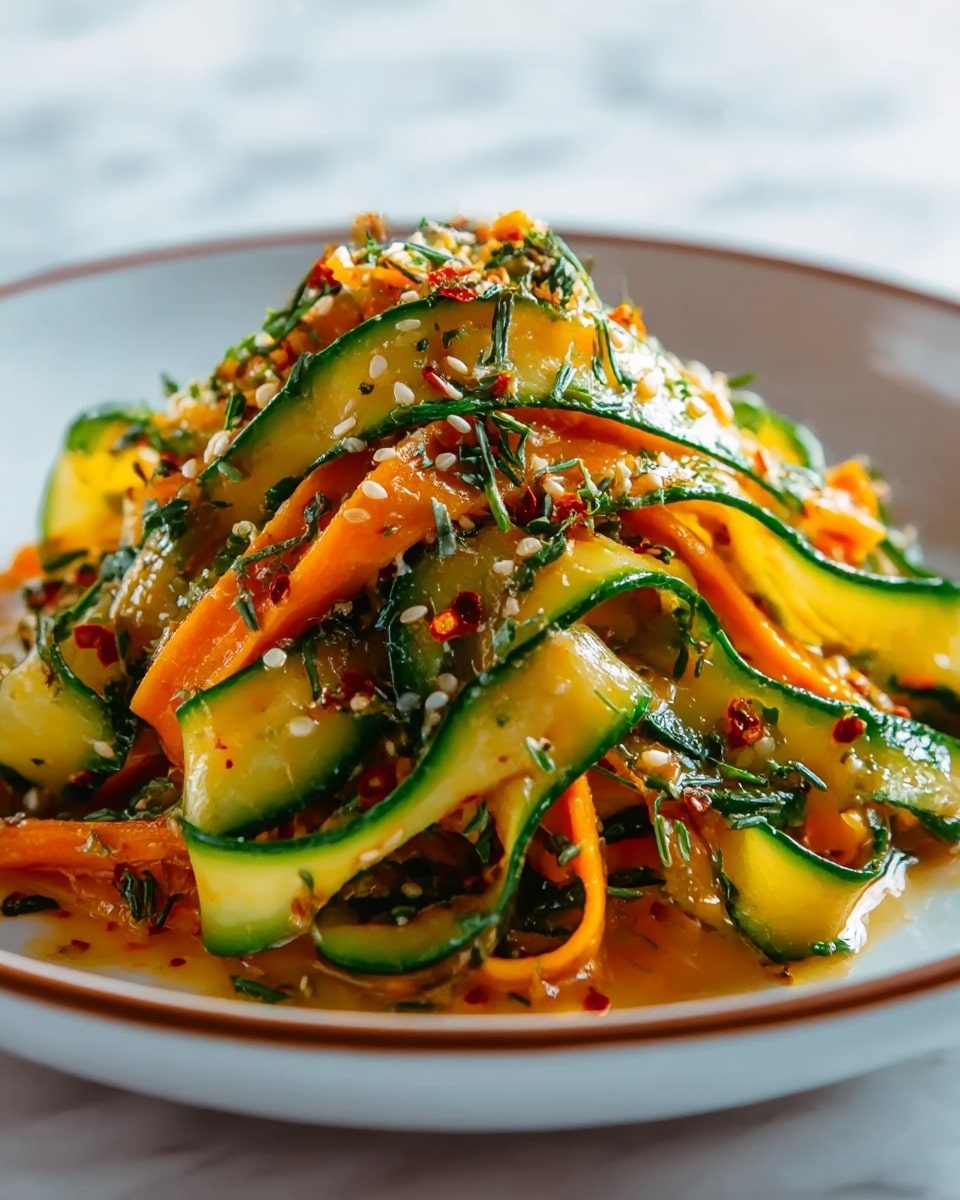 Cucumber Carrot Salad with Sesame Seeds and Spicy Gochugaru Dressing Recipe - Recipe Image